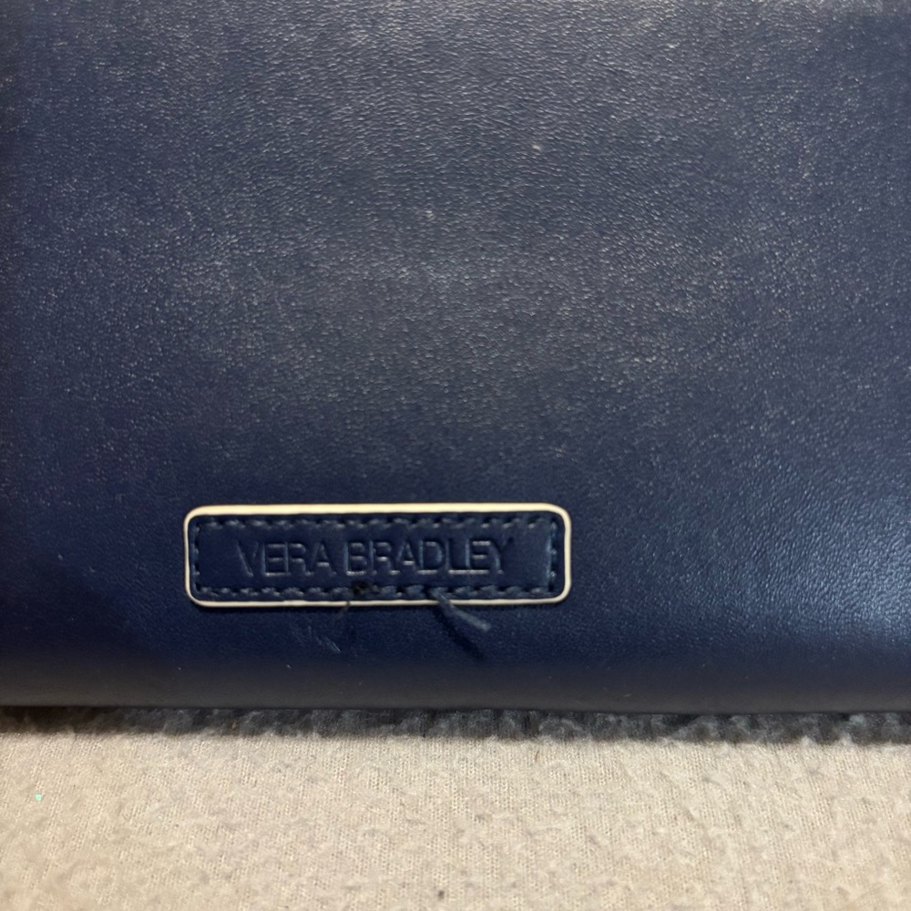 Vera Bradley Navy Blue Zip Around Accordion Wallet - Picture 2 of 9